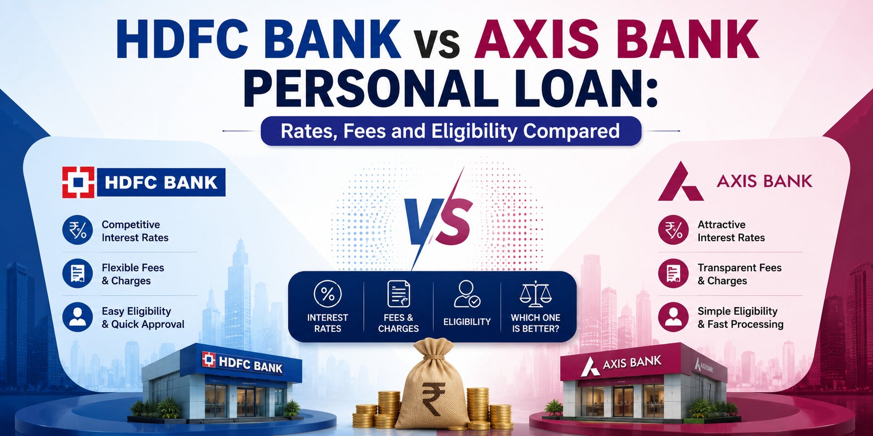 HDFC Bank vs Axis Bank Personal Loan: Rates, Fees and Eligibility Compared (2026)